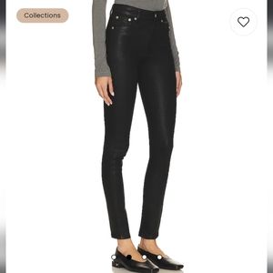 Rag & Bone Nina High Rise Skinny Coated Black Jeans